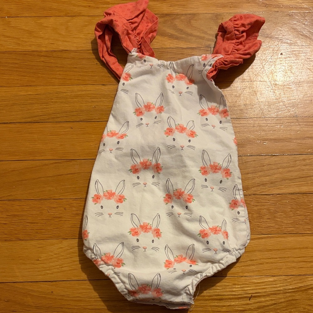 Floral Bunny Print Kids Bodysuit